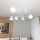 Lampe de plafond verre métal E14 L:86 cm blanc 6-flmg Moderne