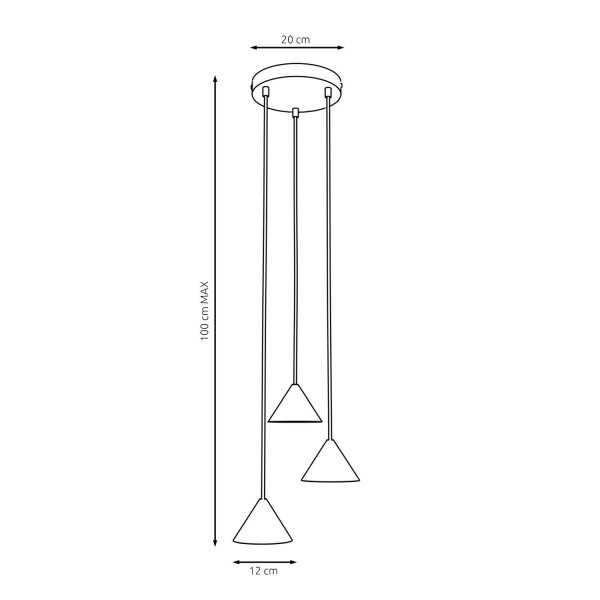 Suspension ronde en métal Ø20 cm GX53 en noir et or
