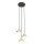 Suspension ronde en métal Ø20 cm GX53 en noir et or