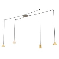 XXL Lampe &agrave; suspendre Spider m&eacute;tal verre...