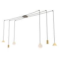 Grande lampe suspendue flexible verre m&eacute;tal 200 cm...