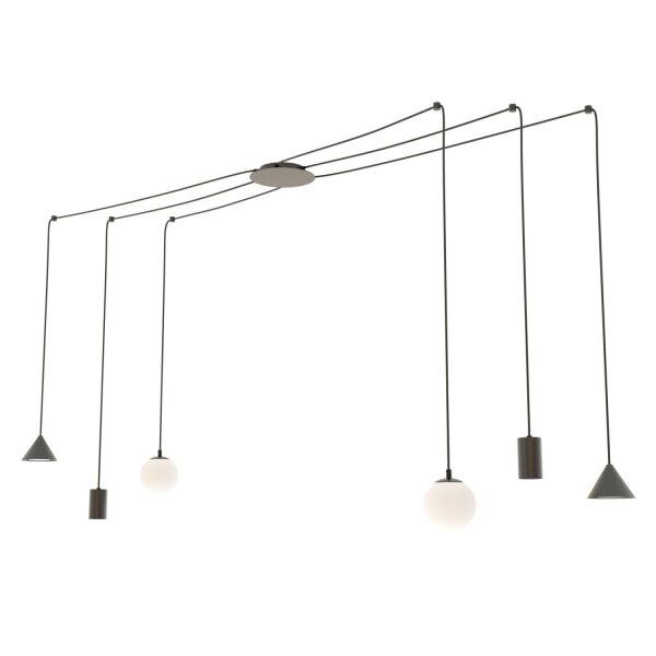 XXL Lampe à suspendre Spider Métal Verre flexible stylé