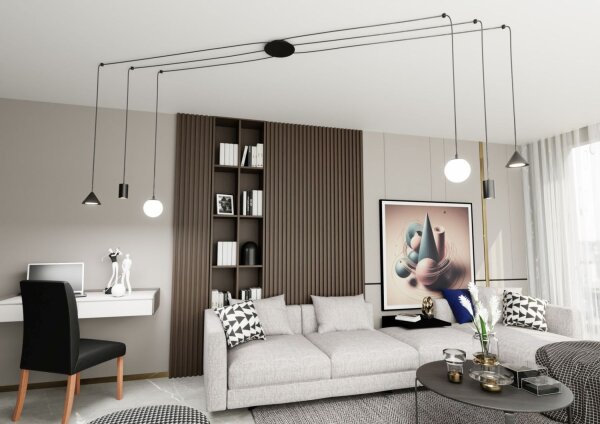 XXL Lampe à suspendre Spider Métal Verre flexible stylé