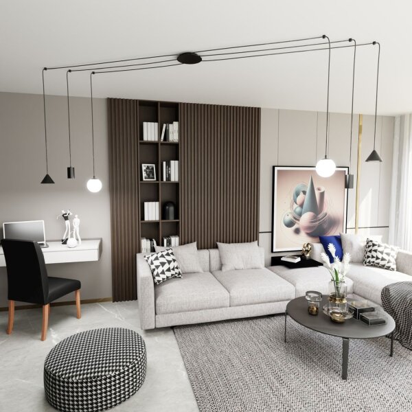 XXL Lampe à suspendre Spider Métal Verre flexible stylé