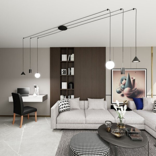 XXL Lampe à suspendre Spider Métal Verre flexible stylé