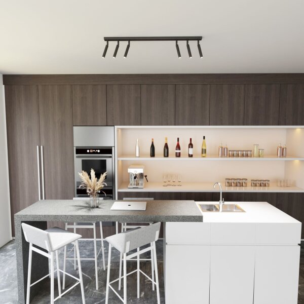 Spot de plafond mobile en métal G9, longueur 90 cm, noir