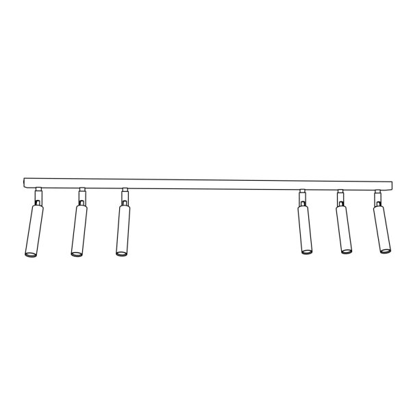 Spot de plafond mobile en métal G9, longueur 90 cm, noir