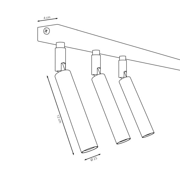 Spot de plafond réglable noir métal G9 116 cm de long