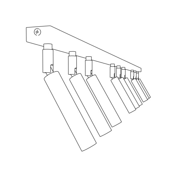 Spot de plafond réglable noir métal G9 116 cm de long