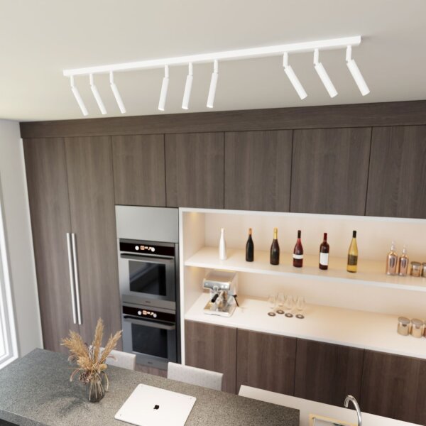 Spot de plafond réglable blanc métal G9 116 cm allongé
