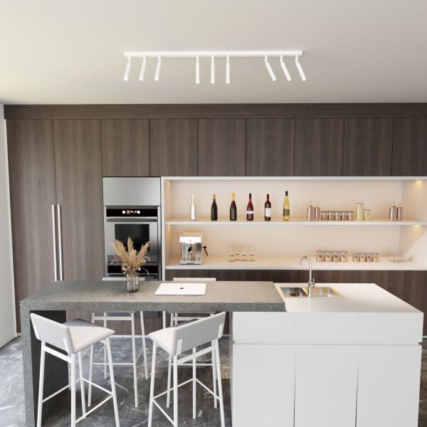 Spot de plafond réglable blanc métal G9 116 cm allongé