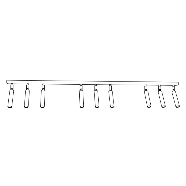 Spot de plafond réglable blanc métal G9 116 cm allongé