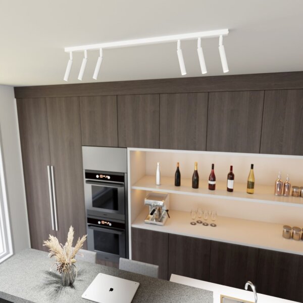Spot de plafond flexible métal 90 cm allongé G9 blanc