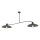 Plafonnier 2 flammes noir métal E27 L:100 cm