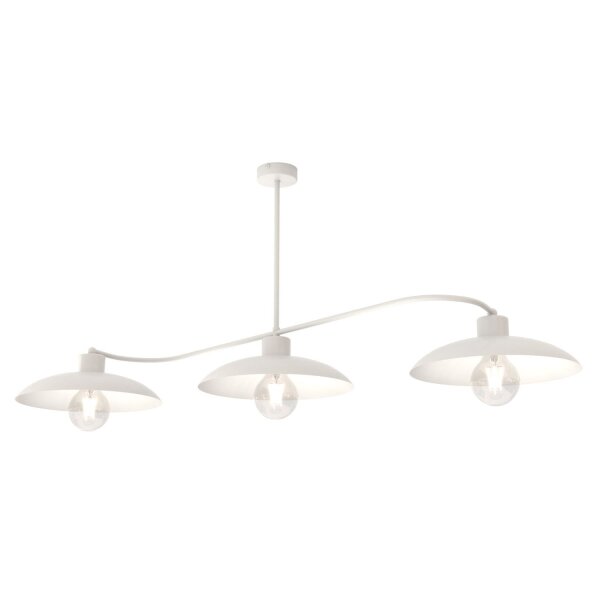 Plafonnier blanc 3 flammes Intemporel E27 L:113 cm Métal
