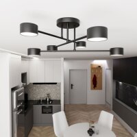 Plafonnier noir métal accentué GX53 L:60 cm