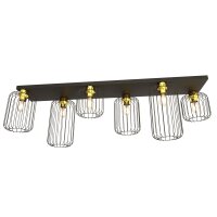 Grande lampe de plafond métal 115 cm noir or E27...