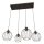 Lampe à suspendre en métal E27 noir 4-flamme L:70 cm long
