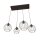 Lampe à suspendre en métal E27 noir 4-flamme L:70 cm long