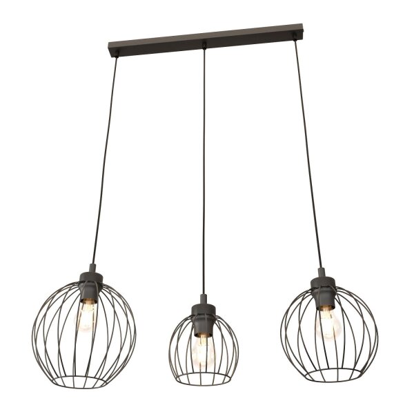 Suspension longue fil E27 L:77 cm Métal noir