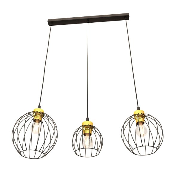 Longue lampe à suspendre Noir Or L:77 cm élégant et stylé