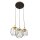 Suspension ronde noire or 3 flammes E27 élégante