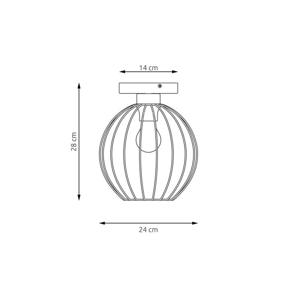 Plafonnier E27 métal Abat-jour fil Ø24 cm rond noir