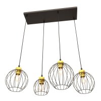 Lampe à suspension allongée Noir Or L:83 cm...