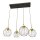 Lampe à suspension allongée Noir Or L:83 cm E27 élégant
