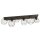 Plafonnier noir fil E27 6 flammes 115 cm Rétro
