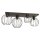 Plafonnier Retro Noir Fil E27 3-flmg 70 cm de long