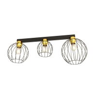 Elégant plafonnier E27 noir or métal 60 cm...