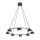 Lampe à suspendre noire à 8 flammes accentuées L:64 cm GX53