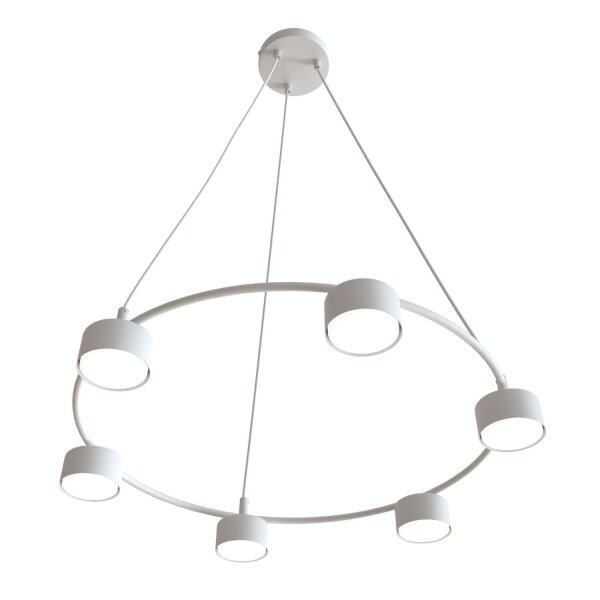 Lampe à suspendre blanche métal accentué L:64 cm GX53 6-flmg