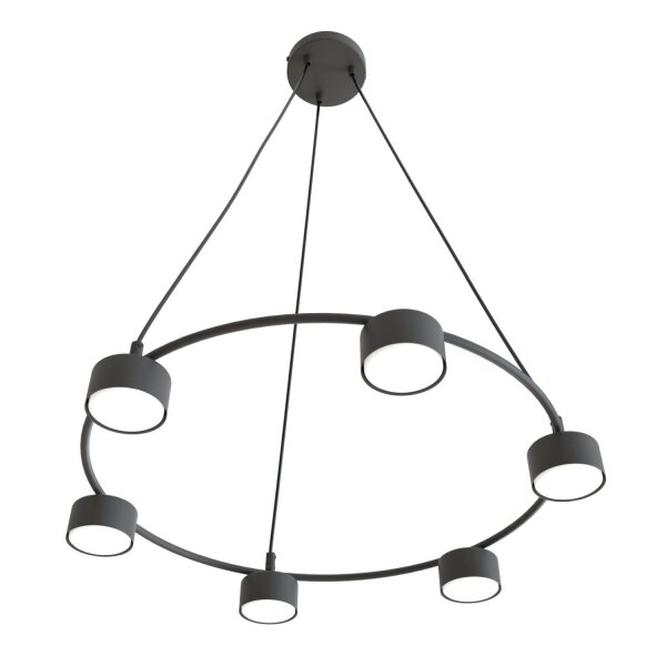 Suspension Noir Métal accentué L:64 cm GX53