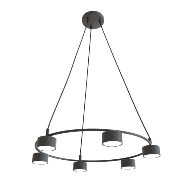 Suspension Noir Métal accentué L:64 cm GX53