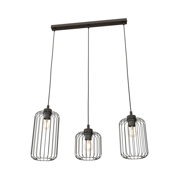 Lampe à suspendre décorative en métal noir E27 L:40 cm de long