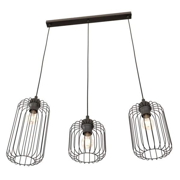 Lampe à suspendre décorative en métal noir E27 L:40 cm de long