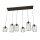 Suspension en métal noir 115 cm 6 flammes décoratives