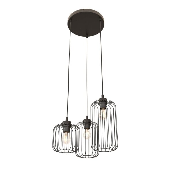 Suspension décorative métal noir E27 L:30 cm