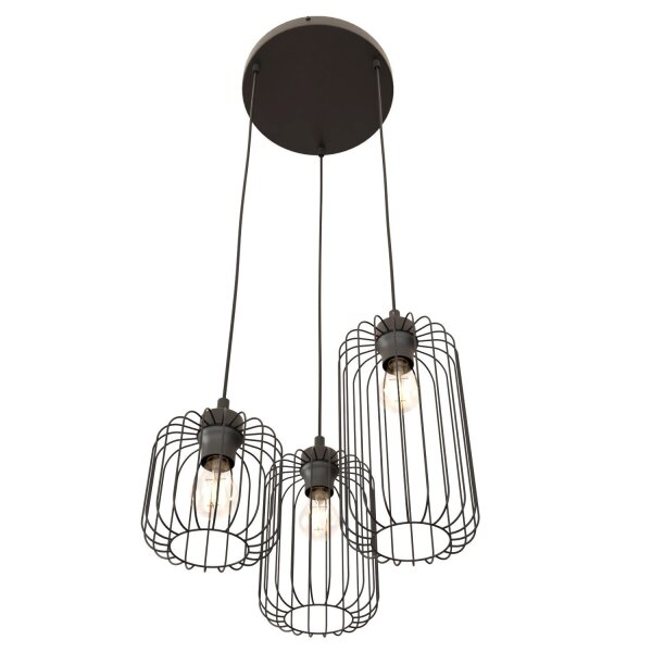 Suspension décorative métal noir E27 L:30 cm