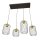 Suspension métal E27 70 cm de long Rétro Noir Or
