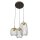 Lampe à suspendre ronde noire or Ø30 cm 3-flmg E27 métal