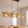 Suspension Bambou Naturel E27 4-flamme 107 cm de long