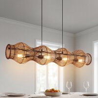 Lampe à suspendre Bambou brun E27 4-flamme 107 cm...