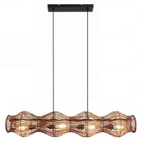 Lampe à suspendre Bambou brun E27 4-flamme 107 cm...