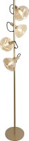 Lampadaire haut verre aluminium doré 166 cm E14...