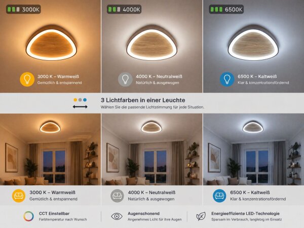 Applique LED Nature Noir L:45 cm 40W Scandinave