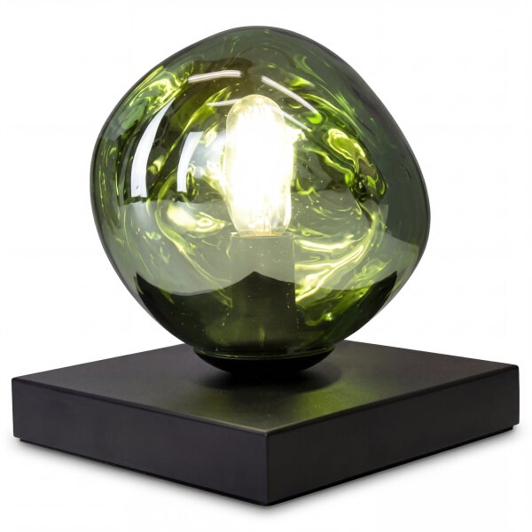 Petite lampe de table E14 noire verte 17,5 cm décorative