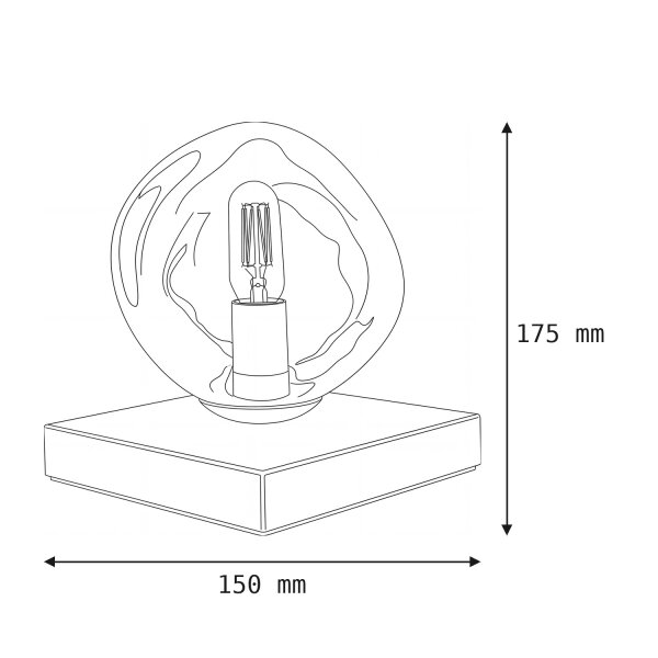 Petite lampe de table E14 noire verte 17,5 cm décorative